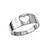 Polished White Gold Open Heart Ring Band