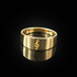 Polished Gold Treble Clef Music Note Ring Band