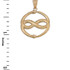 Yellow Gold Double Ouroboros Infinity Snakes Pendant Necklace