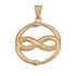 Yellow Gold Double Ouroboros Infinity Snakes Pendant Necklace