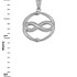 White Gold Double Ouroboros Infinity Snakes Pendant Necklace