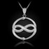 White Gold Double Ouroboros Infinity Snakes Pendant Necklace