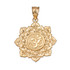 Yellow Gold Om Lotus Mandala Pendant Necklace
