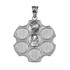 White Gold Russian Roulette Pendant Necklace