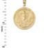 Yellow Gold Resurrection of Jesus Round Medallion Pendant Necklace