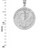 White Gold Resurrection of Jesus Round Medallion Pendant Necklace