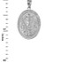 White Gold Resurrection of Jesus Oval Medallion Pendant Necklace
