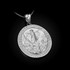 White Gold Resurrection of Jesus Oval Medallion Pendant Necklace