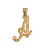 Yellow Gold Sparkle-Cut Letter Initial Script Pendant Necklace