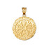Yellow Gold Viking Compass Pendant Necklace