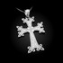 White Gold Armenian Reversible Cross Pendant Necklace