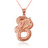 Rose Gold King Cobra Snake Pendant Necklace