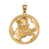 Yellow Gold Chinese Dragon Open Medallion Pendant Necklace