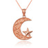 Rose Gold Islamic Crescent Moon Pendant Necklace