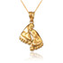 Yellow Gold Baby feet Pendant Necklace