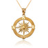 Yellow Gold Compass Pendant Necklace