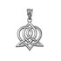 White Gold Celtic Heart Pendant Necklace