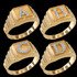 Yellow Gold A-Z Diamond Letter Initial Square Ring