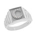 White Gold A-Z Diamond Letter Initial Square Ring