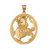 Yellow Gold Chinese Dragon Oval Medallion Pendant Necklace