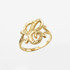 Yellow Gold Sparkle-Cut Letter Initial Script Ring