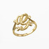 Yellow Gold Sparkle-Cut Letter Initial Script Ring