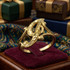 Yellow Gold Sparkle-Cut Letter Initial Script Ring