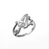 White Gold Sparkle-Cut Letter Initial Script Ring