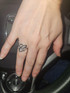 White Gold Sparkle-Cut Letter Initial Script Ring