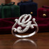 White Gold Sparkle-Cut Letter Initial Script Ring