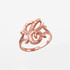 Rose Gold Sparkle-Cut Letter Initial Script Ring
