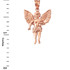 Rose Gold Cherub Guardian Angel Pendant Necklace (S)