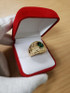 Yellow Gold US Marine Core USMC Mens Birthstone Ring