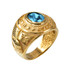 Yellow Gold US Marine Core USMC Mens Birthstone Ring