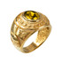 Yellow Gold US Marine Core USMC Mens Birthstone Ring