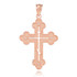 Rose Gold Russian Eastern Orthodox Diamond Cross Pendant