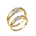 Diamond Wedding Ring Band Duo Set in Yellow Gold