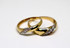 Diamond Wedding Ring Band Duo Set in Yellow Gold