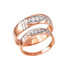 5MM Mens Diamond Wedding Band in Rose Gold