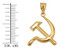 Yellow Gold Hammer and Sickle Pendant Necklace