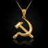 Yellow Gold Hammer and Sickle Pendant Necklace