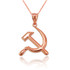 Rose Gold Hammer and Sickle Pendant Necklace