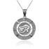White Gold Eye of Horus Good Luck Amulet Pendant Necklace