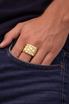 Yellow Gold Mens DC Nugget Ring