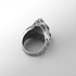 Mens Sparkle-Cut White Gold Tiger Head Ring