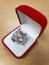 Mens Sparkle-Cut White Gold Tiger Head Ring