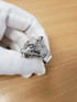 Mens Sparkle-Cut White Gold Tiger Head Ring