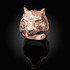 Mens Sparkle-Cut Rose Gold Tiger Head Ring