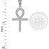 Diamond White Gold Egyptian Ankh Cross Pendant Necklace