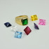 Mens Square CZ Birthstone Watchband Ring in Yellow Gold